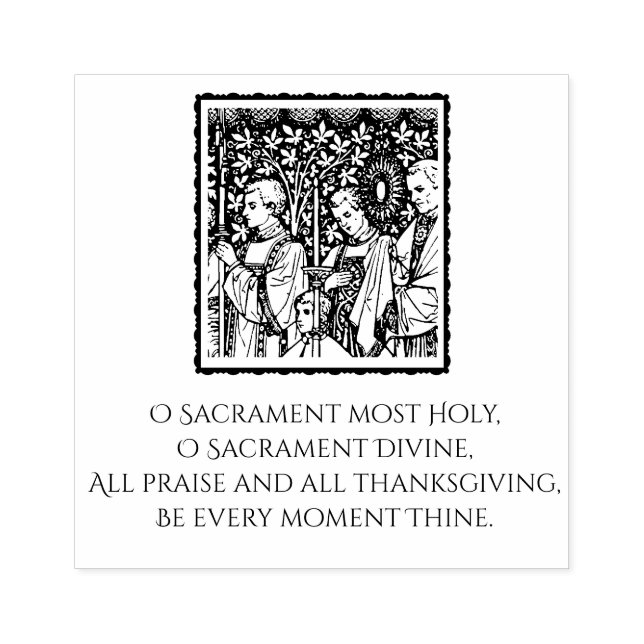 O Sacrament Most Holy Monstranstranstranz mit Prie Gummistempel (Prägung)