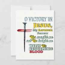 O Sieg in Jesus mit Cross Christlich Song Card