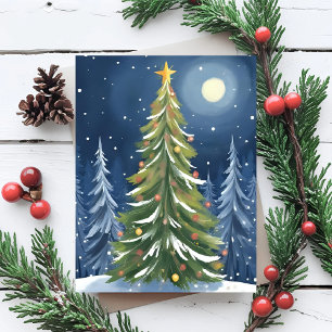 O Tannenbaum   Schneeiger Winter-Wunderland Feiertagskarte