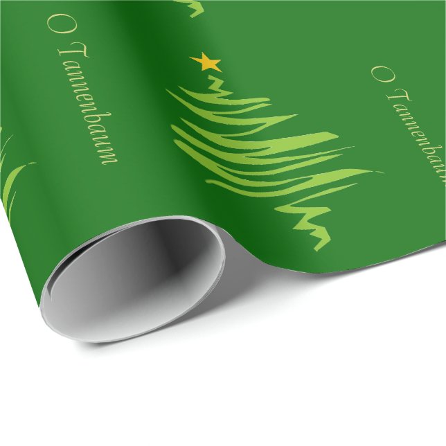 O Tannenbaum Weihnachtsbaum Muster Wrapping Paper Geschenkpapier (Rolleneckpunkt)