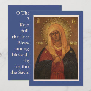O Theotokos et Virgin Rejoice! cartes de prière