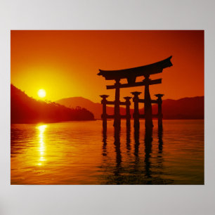 O-Torii-Tor, Itsukushima-Schrein, Miyajima, Poster