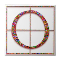 O Trajanus Red Custom Monogram Tile