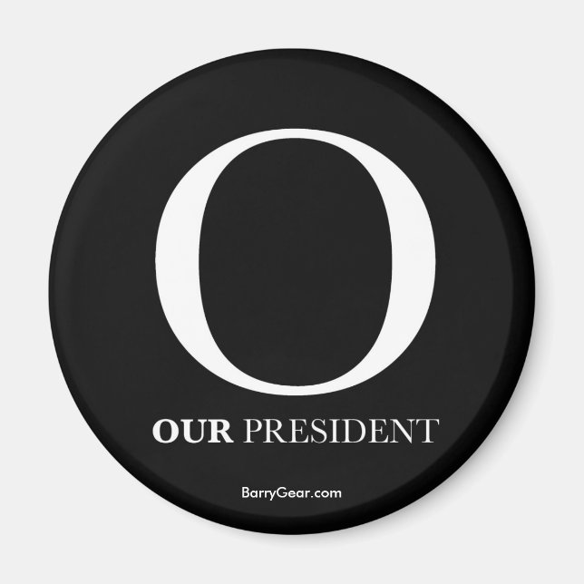 "O - Unser Präsident" Round Magnet (Vorne)
