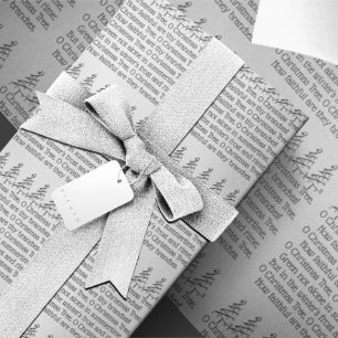 O Weihnachtsbaum-Typografie Weihnachtslied Thema Geschenkpapier