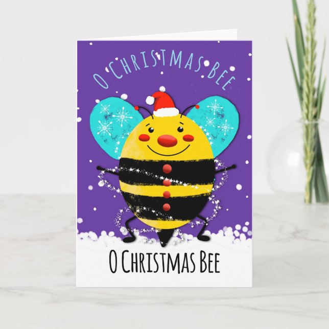 o Weihnachtsbaum zur Weihnachtsbiene Karte (Vorderseite)