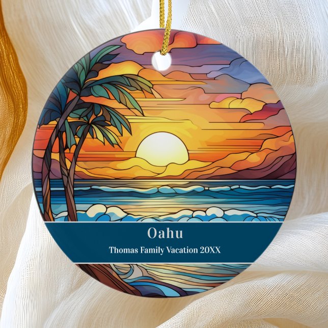 Oahu Beach Vacation Keramik Ornament (Von Creator hochgeladen)