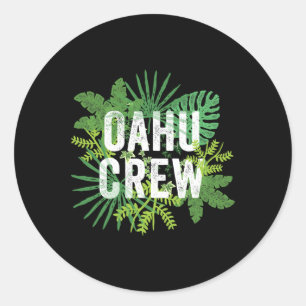 Oahu Crew Hawaii Travel Family Group Hawaiian Vaca Runder Aufkleber