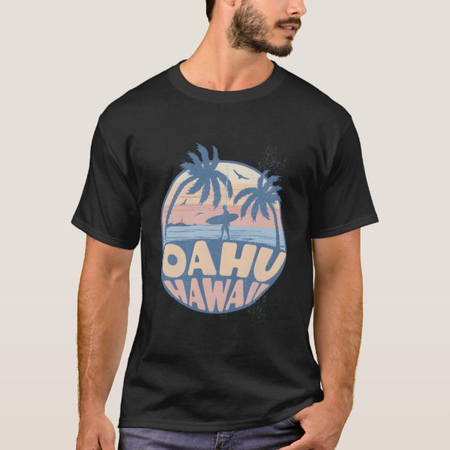 Oahu Hawaii Beach Surf Summer Vacation T-Shirt (Vorderseite)