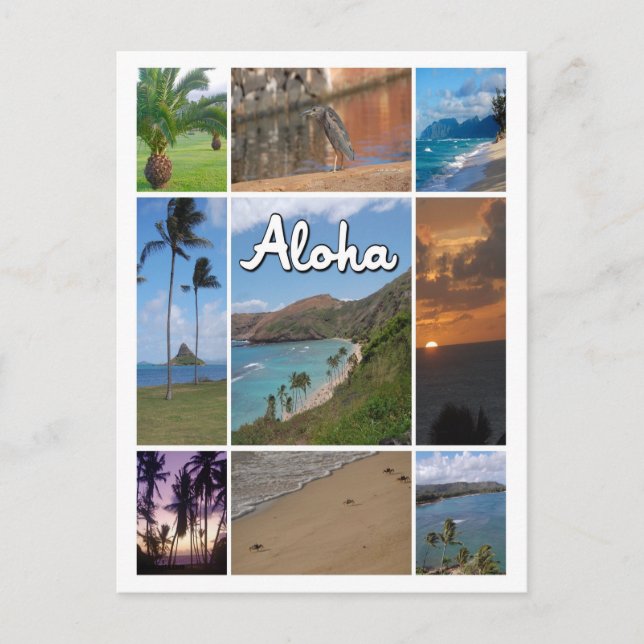 Oahu, Hawaii Foto Collage Postkarte (Vorderseite)