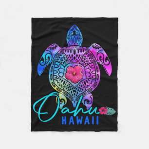 Oahu Hawaii Hawaiian Tie-Dye Meeresschildkröte Url Fleecedecke