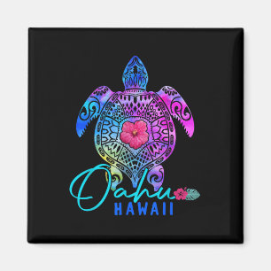 Oahu Hawaii Hawaiian Tie-Dye Meeresschildkröte Url Magnet