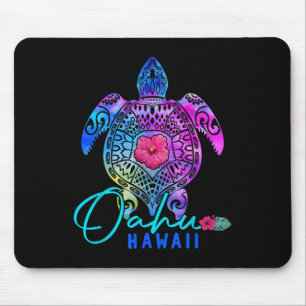Oahu Hawaii Hawaiianer Tie Dye Meeresschildkröte U Mousepad