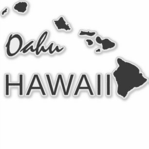 OAHU - HAWAII-INSELN AUFKLEBER