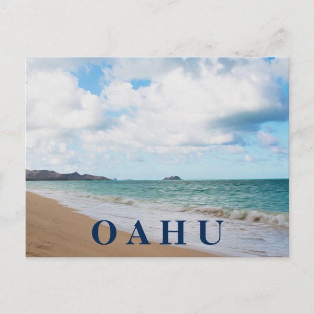 Oahu Hawaii Ocean Waves & Beach Postkarte (Vorderseite)