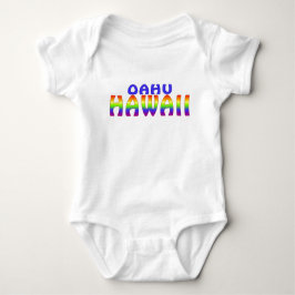 Oahu Hawaii Regenbogenwörtern Kinderoutfit Baby Strampler