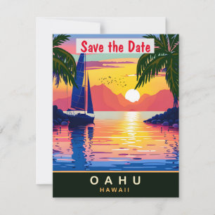 Oahu, Hawaii, Reise-Postkarte,  Save The Date