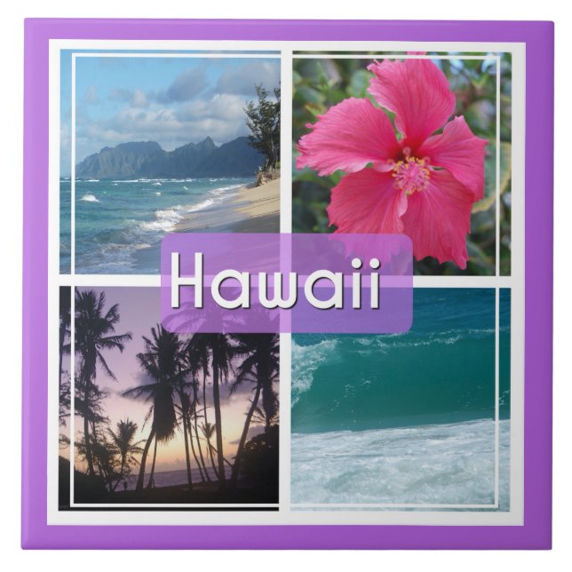 Oahu, Hawaii Seascape Fliese (Vorderseite)