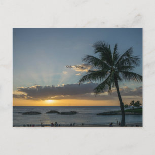 Oahu, Hawaii Sonnenuntergang Postkarte