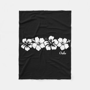 Oahu Hawaii Souvenir Hibiskus-Blüten Urlaub Hawa Fleecedecke