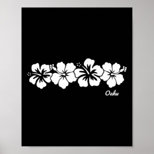 Oahu Hawaii Souvenir Hibiskusblüten Urlaub Hawa Poster