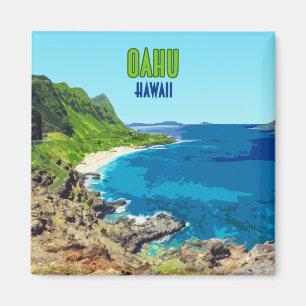 Oahu Hawaii Strand Vintage Magnet