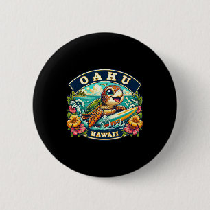 Oahu Hawaii Süße Meeresschildkröte Surfen Button