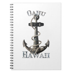Oahu Hawaii Urlaub nautischer Anker Segeln Notizblock