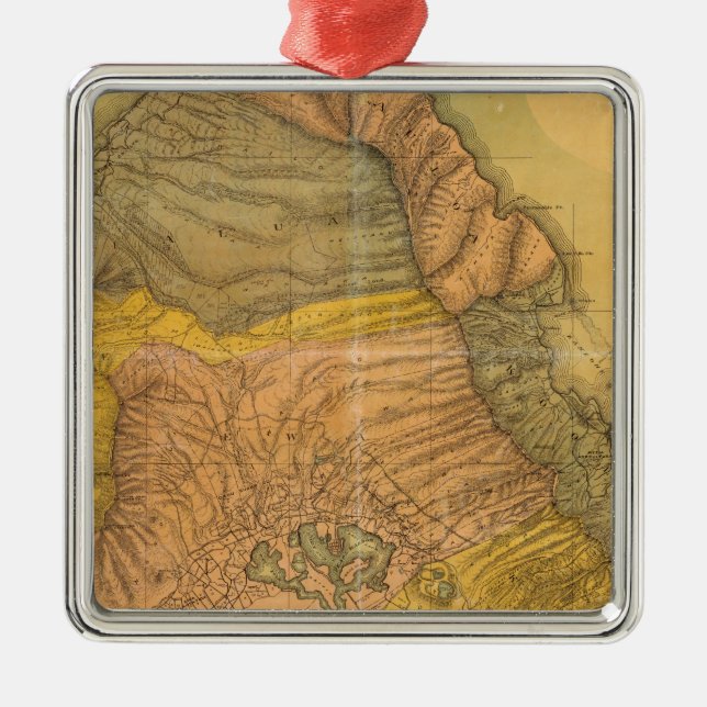 Oahu, Hawaiianische Inseln Ornament Aus Metall (Vorne)