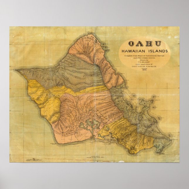 Oahu, Hawaiianische Inseln Poster (Vorne)