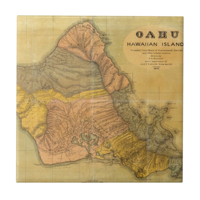 Oahu, hawaiische Inseln Fliese (Vorderseite)