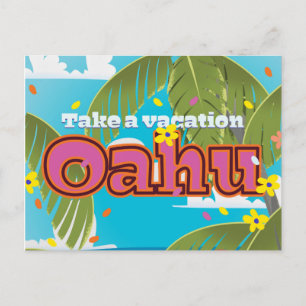 Oahu Holiday Reiseplakat Feiertagspostkarte