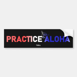 Oahu praktiziert Aloha Flag Shaka (Hang locker) Autoaufkleber