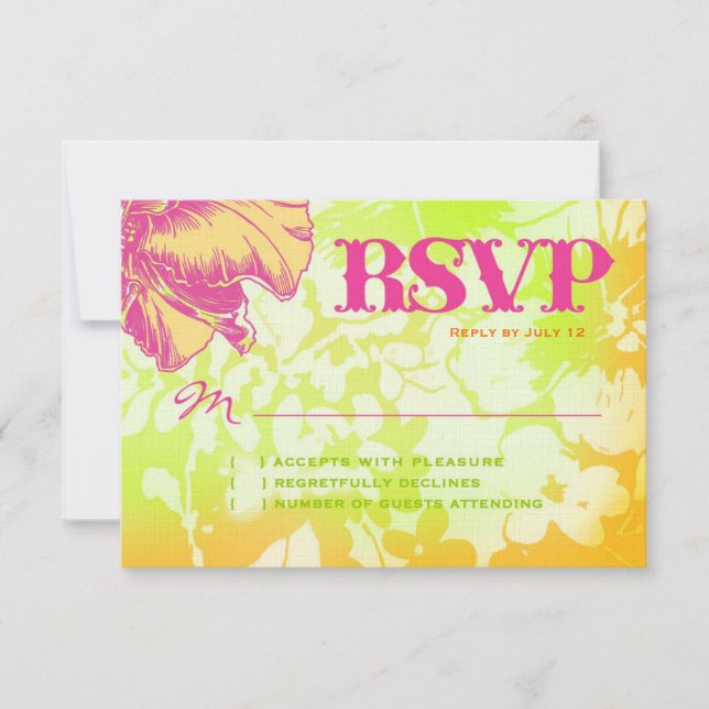 OAHU RSVP papier de lin floral (Devant)