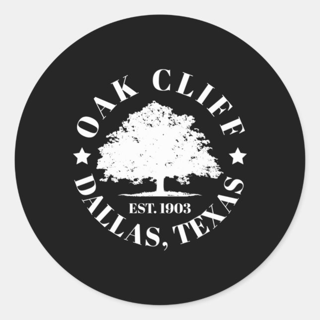 Oak Cliff Dallas Texas Runder Aufkleber (Vorderseite)