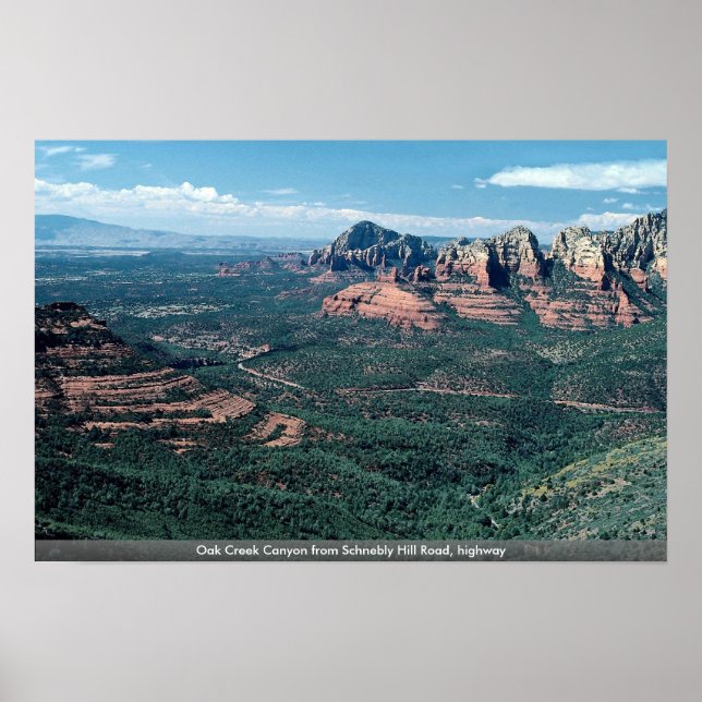 Oak Creek Canyon von der Schnebly Hill Road, Autob Poster (Vorne)