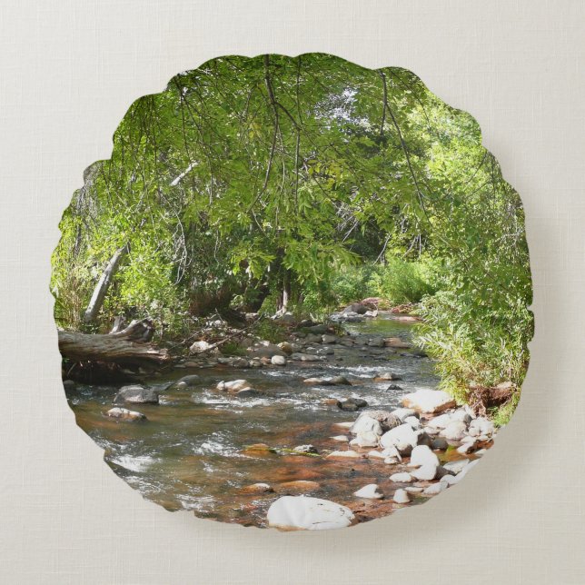 Oak Creek II in Sedona Arizona Naturfotografie Rundes Kissen (Vorderseite)