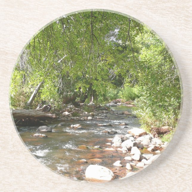 Oak Creek II in Sedona Arizona Naturfotografie Sandstein Untersetzer (Vorne)