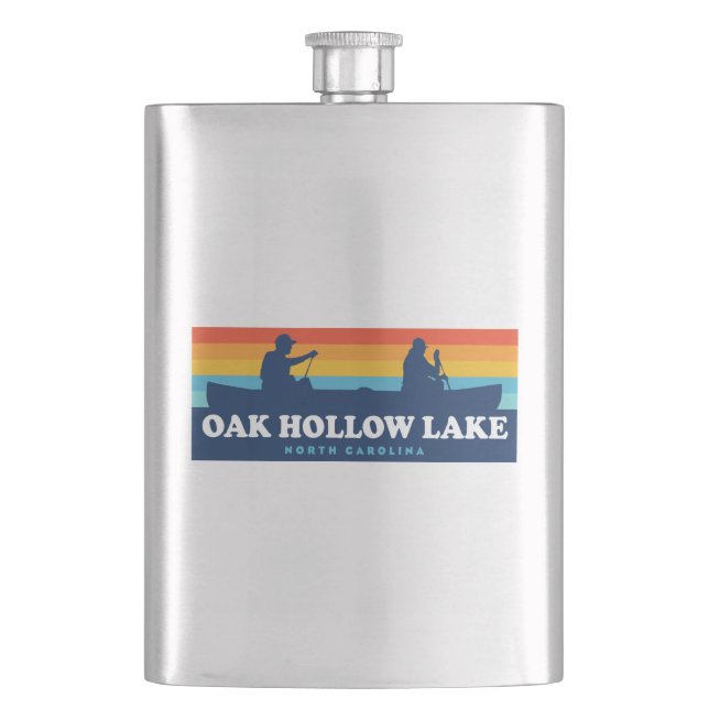 Oak Hollow Lake North Carolina Canoe Flachmann (Vorderseite)