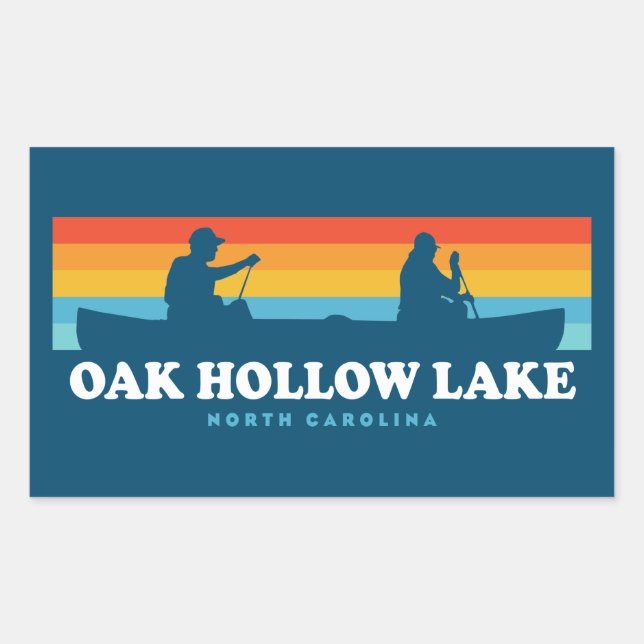 Oak Hollow Lake North Carolina Canoe Rechteckiger Aufkleber (Vorderseite)