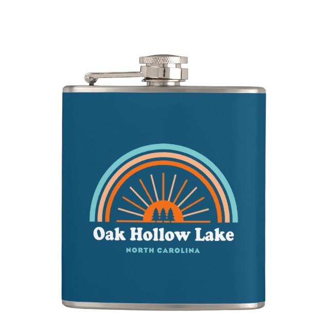 Oak Hollow Lake North Carolina Rainbow Flachmann (Vorderseite)