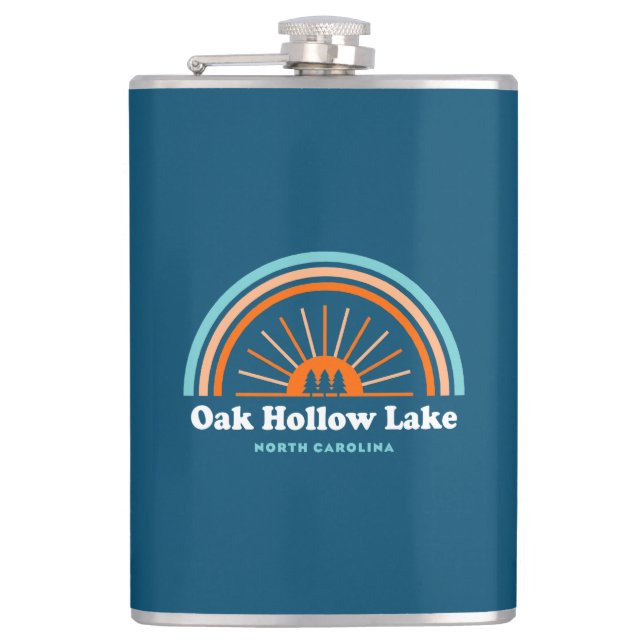 Oak Hollow Lake North Carolina Rainbow Flachmann (Vorderseite)