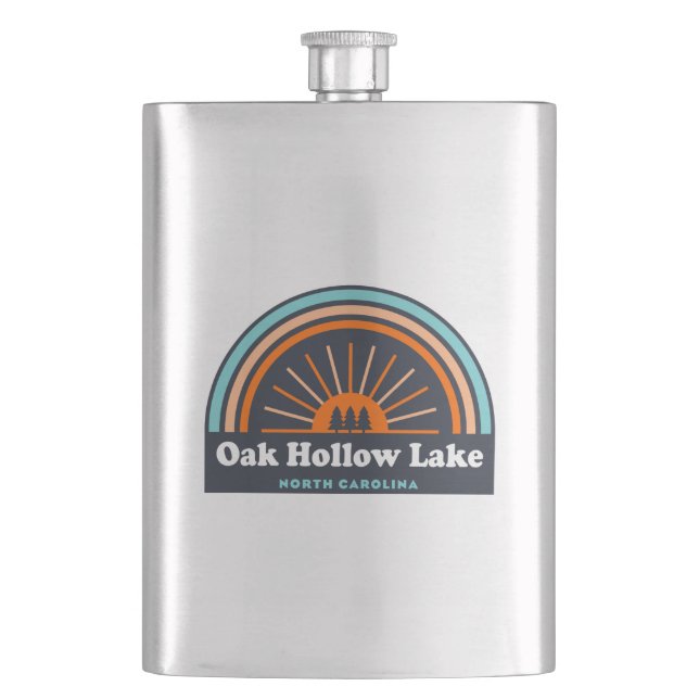 Oak Hollow Lake North Carolina Rainbow Flachmann (Vorderseite)