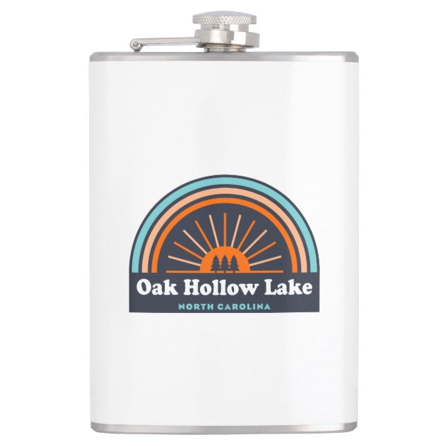 Oak Hollow Lake North Carolina Rainbow Flachmann (Vorderseite)