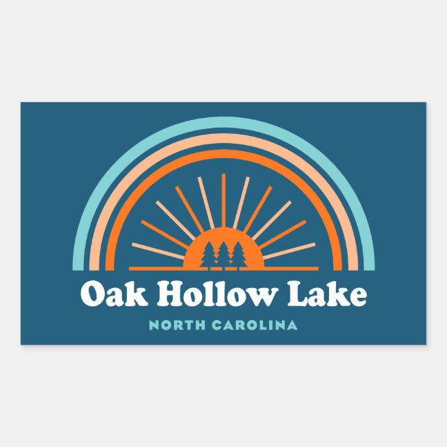 Oak Hollow Lake North Carolina Rainbow Rechteckiger Aufkleber (Vorderseite)