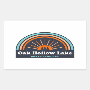 Oak Hollow Lake North Carolina Rainbow Rechteckiger Aufkleber