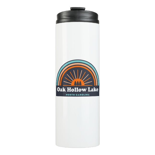 Oak Hollow Lake North Carolina Rainbow Thermosbecher (Vorderseite)