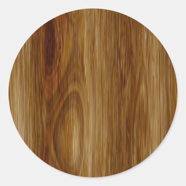 Oak-Holzkörbe-Look Runder Aufkleber (Vorderseite)