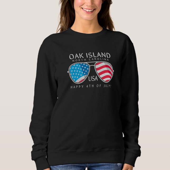 Oak Island Nc Sommersonnenbrille auf der vierten Sweatshirt (Vorderseite)