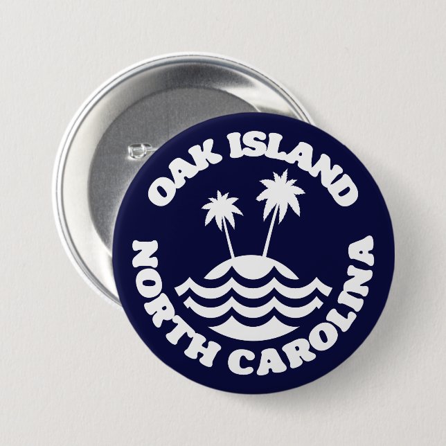 Oak Island, North Carolina Button (Vorne & Hinten)